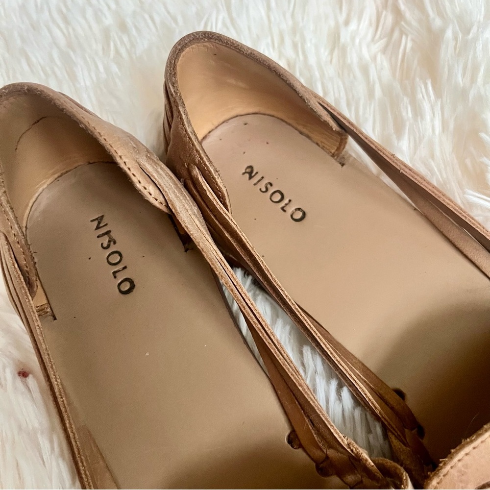 Nisolo Tan Leather Loafers with Cut-Out Design - Picture 9 of 11